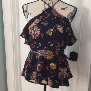 Monteau Peplum Halter Top